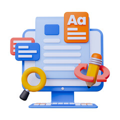 Creative Copywriting and Content Writing 3D Icon