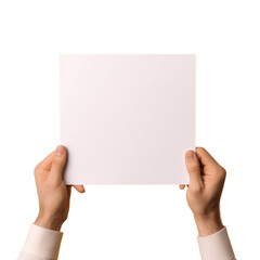 caucasian man hand holding a A4 Blank Paper png