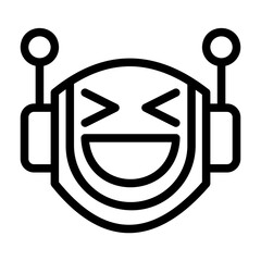 A collection of icons containing happy, sad, funny, laughing facial expressions in the form of robotic emoji icons
