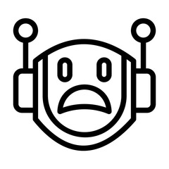 A collection of icons containing happy, sad, funny, laughing facial expressions in the form of robotic emoji icons