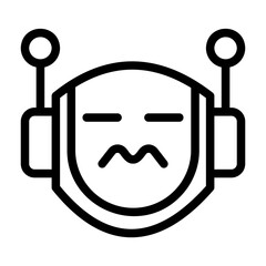 A collection of icons containing happy, sad, funny, laughing facial expressions in the form of robotic emoji icons