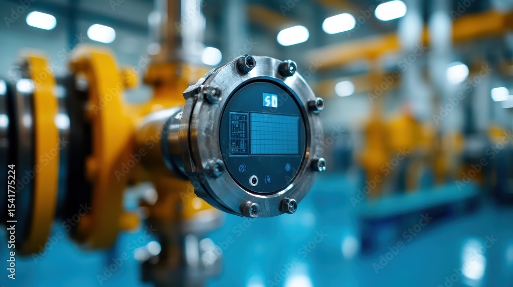 Aufkleber a close-up of a high-tech gauge used in industrial applications, indicating readings crucial for mon