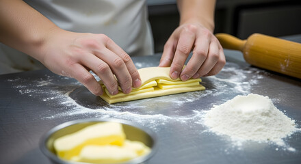 The Art of Pastry Making Folding Butter and Dough for Flaky Perfection
