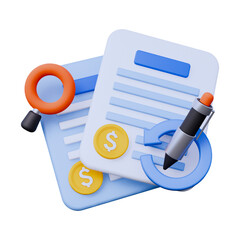 Annual Financial Statement Report 3D Icon