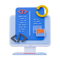 3D Programming Reset and Code Restart Icon