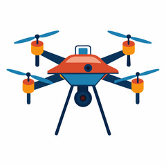 orange helicopter vector illustration