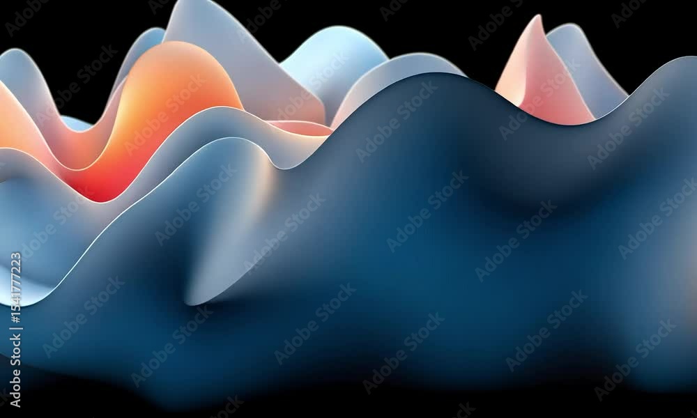 Poster abstract wave patterns in varying shades of color