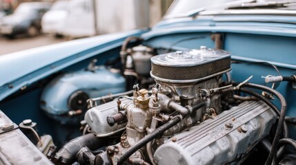 Fototapeta premium old car engine