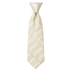 Elegant cream-colored tie with geometric pattern, formal wear accessory.