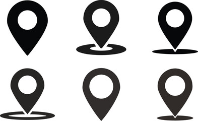 A colorful set of 3D map pointer icons, perfect for illustrating location and navigation