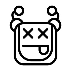 A collection of icons containing happy, sad, funny, laughing facial expressions in the form of robotic emoji icons