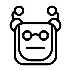 A collection of icons containing happy, sad, funny, laughing facial expressions in the form of robotic emoji icons