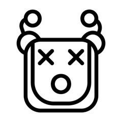 A collection of icons containing happy, sad, funny, laughing facial expressions in the form of robotic emoji icons