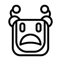 A collection of icons containing happy, sad, funny, laughing facial expressions in the form of robotic emoji icons