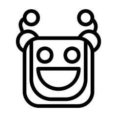 A collection of icons containing happy, sad, funny, laughing facial expressions in the form of robotic emoji icons