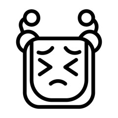 A collection of icons containing happy, sad, funny, laughing facial expressions in the form of robotic emoji icons