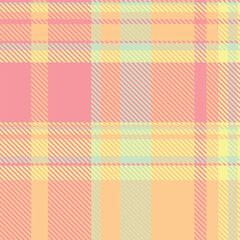Dining room seamless plaid background, british fabric textile pattern. Oktoberfest check vector texture tartan in orange and red colors.