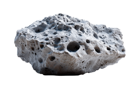 Unique volcanic rock formation with porous texture and details