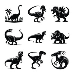 Dinosaur bundle on isolated wite background
