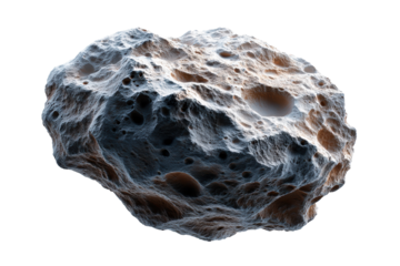 Detailed texture of a rocky asteroid with dents and craters