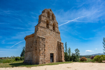 Romanesque Hermitage of San Fagún in Los Barrios de Bureba, Burgos, Castile and Leon, Spain