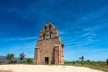 Romanesque Hermitage of San Fagún in Los Barrios de Bureba, Burgos, Castile and Leon, Spain