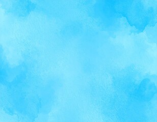 Abstract cerulean blue watercolor wash texture background wallpaper.