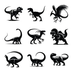 Dinosaur bundle on isolated wite background
