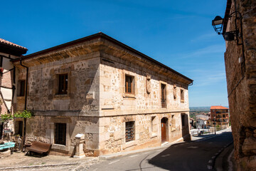 Historic Administration House of the Royal Saltworks in Poza de la Sal, Burgos, Castile and Leon, Spain