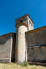 Partial View of the Historic Church of San Esteban in Moradillo de Sedano, Burgos, Spain