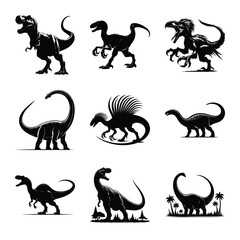 Dinosaur bundle on isolated wite background
