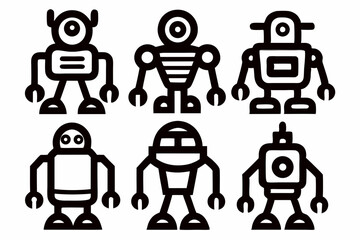 Download Free Vector Robot Icons Set for Design Projects