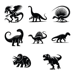 Dinosaur bundle on isolated wite background
