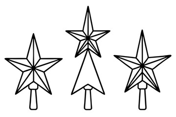 Fototapeta premium Christmas Tree Star Outline Illustration