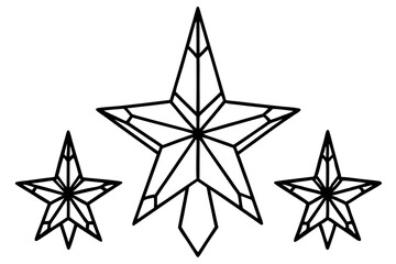 Christmas Tree Star Outline Illustration