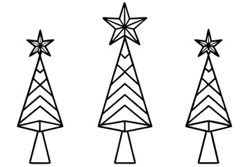 Christmas Tree Star Outline Illustration