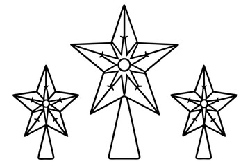 Christmas Tree Star Outline Illustration