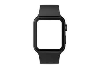 Smartwatch with Black Band Mock Up Isolated on White Background