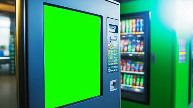 Vending Machine with Green Screen Display