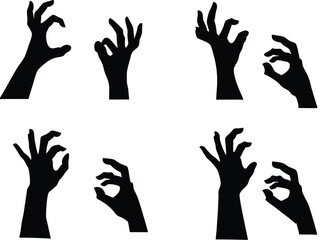 Spooky black silhouette hands reaching out create a ghostly and eerie mood in the picture