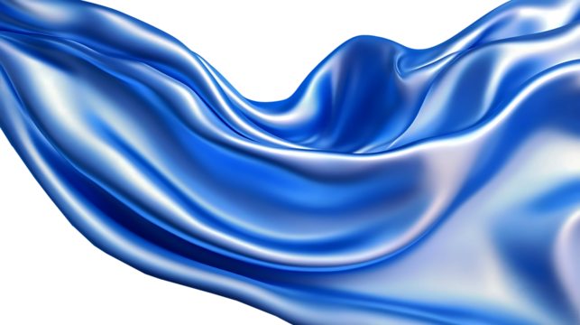 Blue silk satin cloth, Charmeuse Images , blue silk flying cloth   Isolated on white background, clipping path included, transparent png.