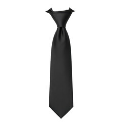 Elegant black necktie with a subtle sheen, formal attire accessory