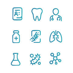 Icon set design medical related icon set