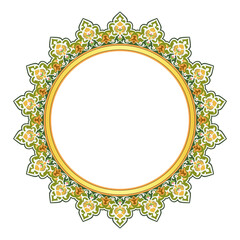 round frame with floral ornament