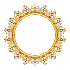 Round frame with floral ornament arabic islamic