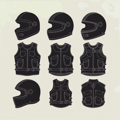 vector illustration of a set of fashion accessories
