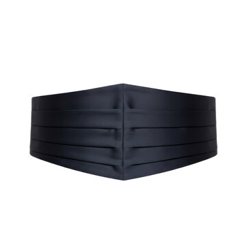 Elegant black cummerbund with pleated design for formal occasions