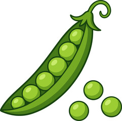 vector peas on a white background