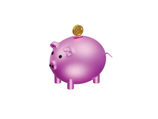 piggy bank icon 3d illustration render