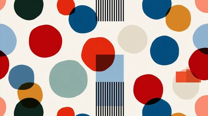 Bright overlapping polka dot pattern with modern twist

